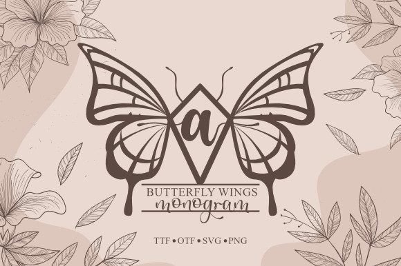 Butterfly Wings Monogram Font for Editorial Design