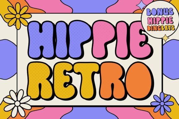 Hippie Retro Font: Groovy Display Type for Crafts
