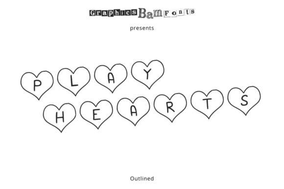 Play Hearts Outlined Font for Web Design